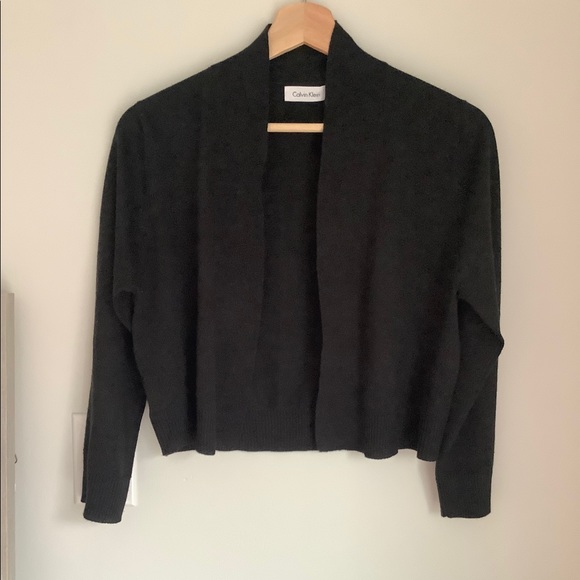 🦋2 for $35 Calvin Klein Sparkly Cardigan BLACK - Picture 2 of 7